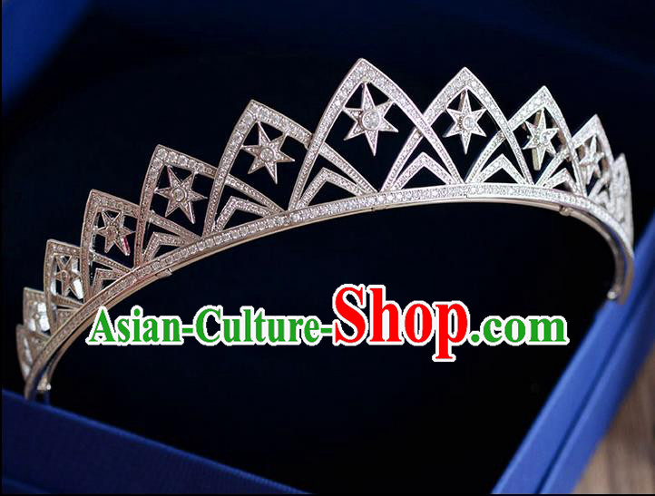 Traditional Jewelry Accessories, Palace Queen Bride Royal Crown, Imperial Royal Crown, Wedding Hair Accessories, Baroco Style Crystal Zircon Headwear for Women