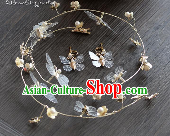 Traditional Jewelry Accessories, Princess Hair Accessories, Bride Wedding Hair Accessories, Headwear, Baroco Style Crystal Butterfly Hair Claw for Women