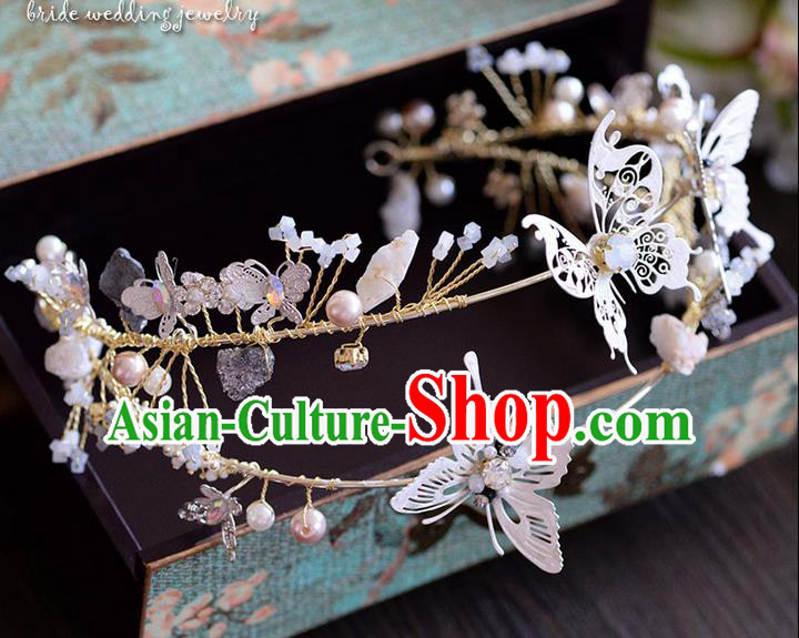 Traditional Jewelry Accessories, Princess Hair Accessories, Bride Wedding Hair Accessories, Headwear, Baroco Style Butterfly Hair Claw for Women