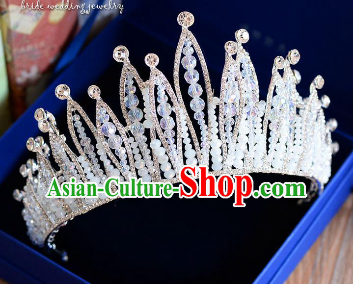 Traditional Jewelry Accessories, Palace Princess Bride Royal Crown, Engagement Retro Royal Crown, Wedding Hair Accessories, Baroco Style Crystal Pearl Headwear for Women