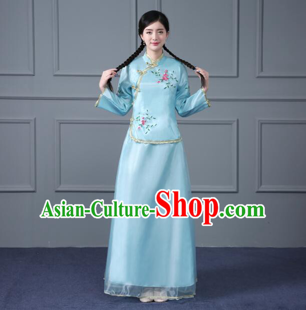 Chinese Traditional Clothes Min Guo Time Female Girls Clothing Nobel Lady