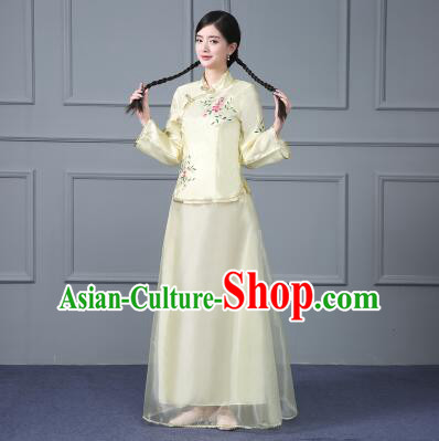 Chinese Traditional Costume Min Guo Time Female Women Clothing Nobel Lady