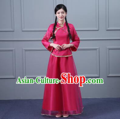 Chinese Min Guo Time Dress Traditional Clothes Female Women Clothing Nobel Lady Girl Dancing Stage