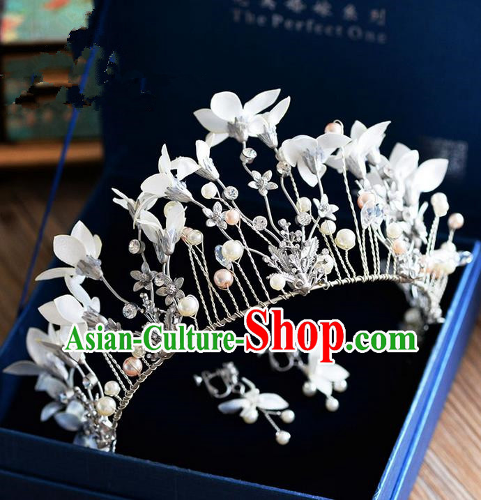 Traditional Jewelry Accessories, Palace Princess Bride Royal Crown, Engagement Royal Crown, Wedding Hair Accessories, Baroco Style Flowers Headwear for Women