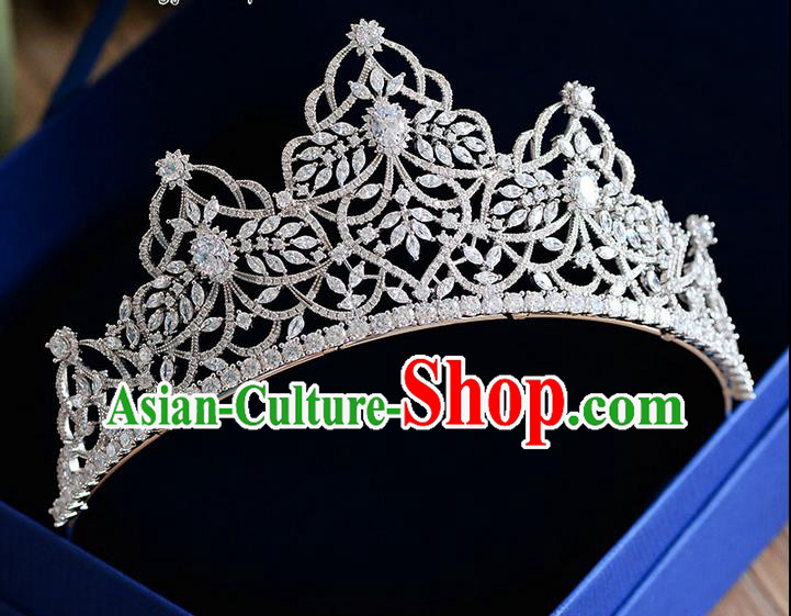 Traditional Jewelry Accessories, Palace Queen Bride Royal Crown, Engagement Royal Crown, Wedding Hair Accessories, Baroco Style Crystal Zircon Headwear for Women