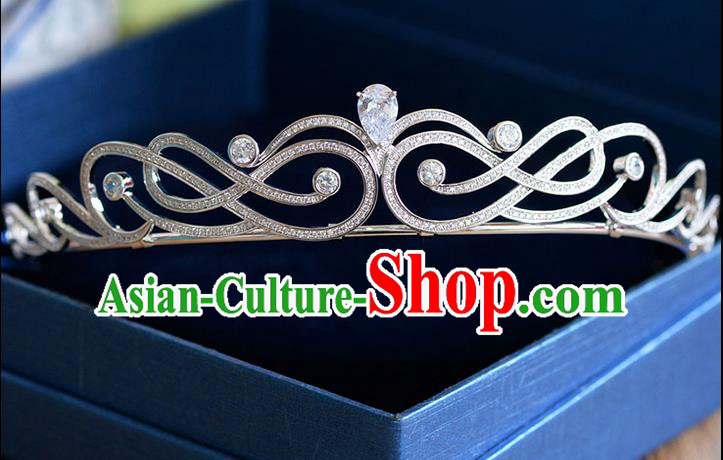 Traditional Jewelry Accessories, Palace Princess Bride Royal Crown, Engagement Royal Crown, Wedding Hair Accessories, Baroco Style Crystal Zircon Headwear for Women