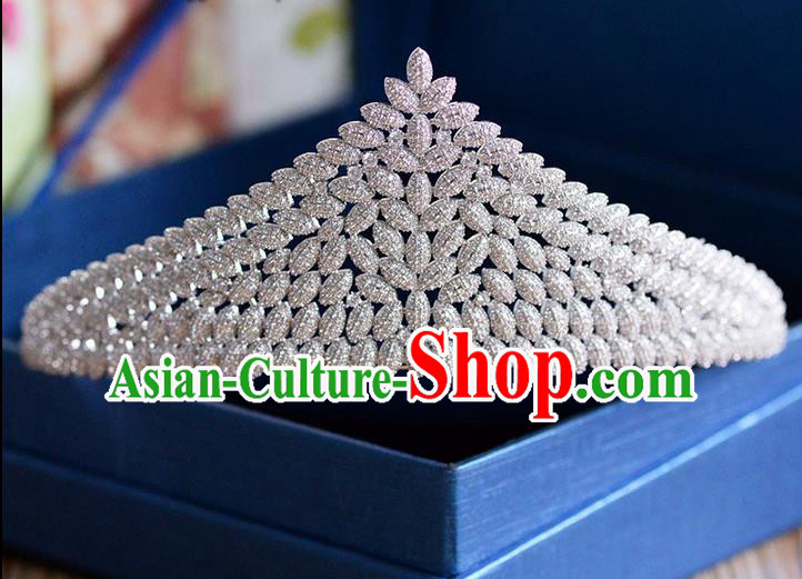 Traditional Jewelry Accessories, Palace Princess Bride Royal Crown, Engagement Royal Crown, Wedding Hair Accessories, Baroco Style Crystal Zircon Headwear for Women