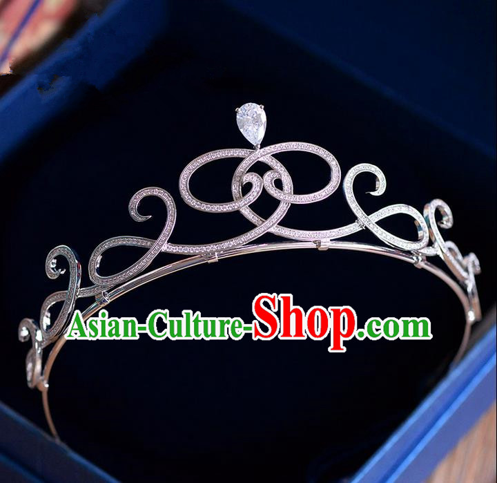 Traditional Jewelry Accessories, Palace Princess Bride Royal Crown, Engagement Royal Crown, Wedding Hair Accessories, Baroco Style Crystal Zircon Headwear for Women