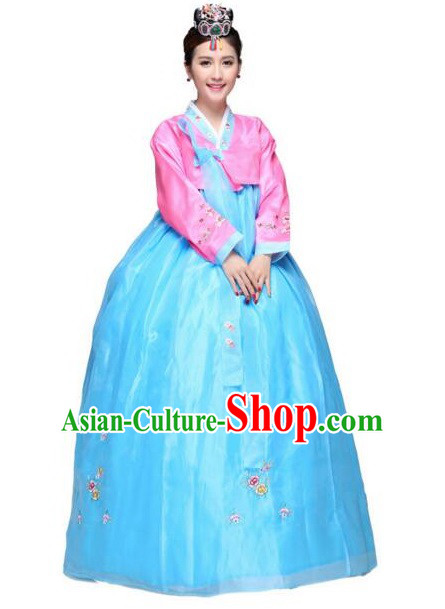 Korean Bride Dress Wedding Clothes Traditional Costumes Korean Full Dress Formal Attire Ceremonial Dress Court Stage Dancing