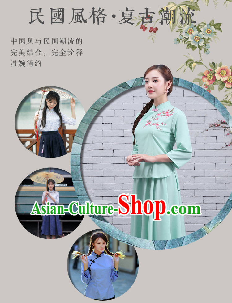 Chinese Traditional Clothes Min Guo Time Girl Clothing Nobel Lady Stage costumes Ladies