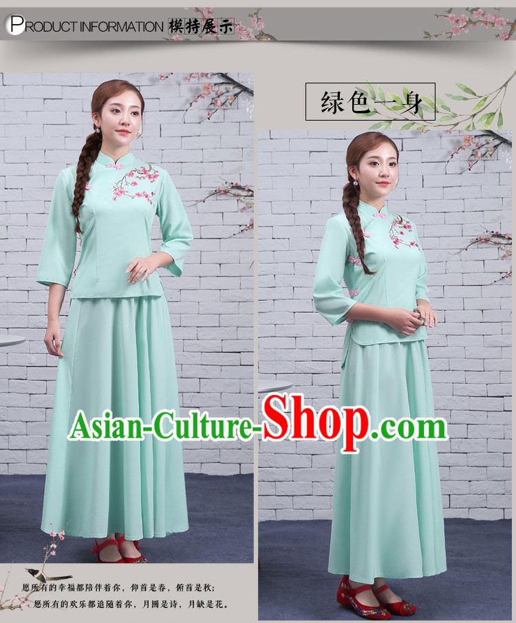 Chinese Traditional Dress Show Min Guo Time Girl Clothing Nobel Lady Stage costumes Ladies