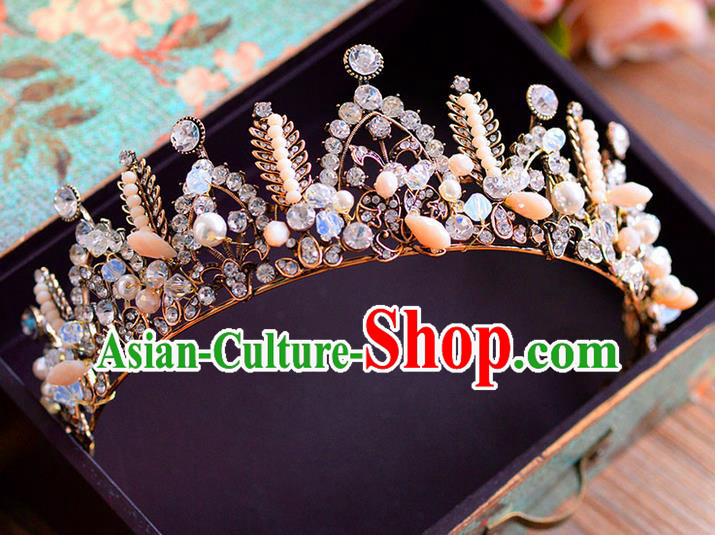 Traditional Jewelry Accessories, Palace Queen Bride Royal Crown, Engagement Retro Royal Crown, Wedding Hair Accessories, Baroco Style Crystal Headwear for Women