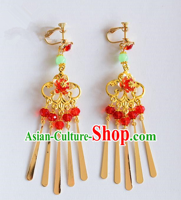 Chinese Ancient Style Jewelry Accessories, Earring, Hanfu Xiuhe Suits Wedding Bride Earrings for Women