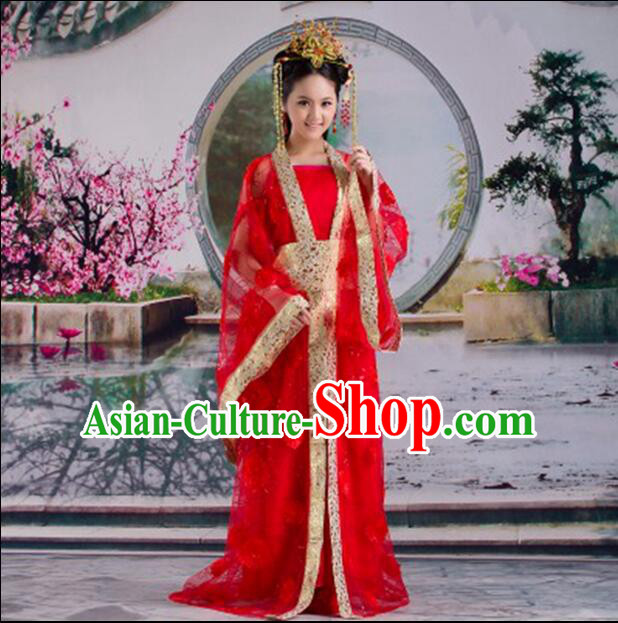 Tang Suit Princess Chinese Traditional Costumes Classic Fairy Stage Show Clothes Red