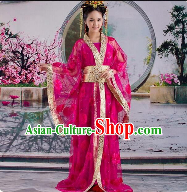 Tang Suit Princess Chinese Traditional Costumes Classic Fairy Stage Show Clothes Ros Red