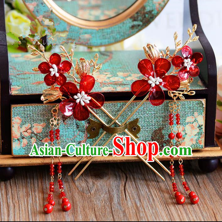 Chinese Ancient Style Hair Jewelry Accessories, Hairpins, Hanfu Xiuhe Suits Wedding Bride Headwear, Headdress, Imperial Empress Handmade Hair Fascinators for Women