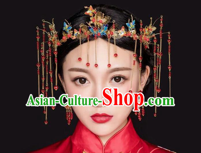 Chinese Ancient Style Hair Jewelry Accessories, Tang Dynasty Hairpins, Hanfu Xiuhe Suits Wedding Bride Headwear, Headdress, Imperial Empress Handmade Hair Fascinators Set for Women