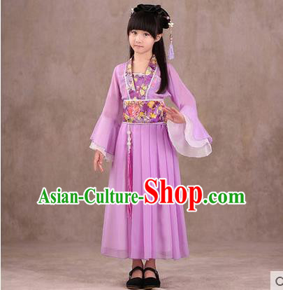 Ancient Chinese Palace Costumes Complete Set, Traditional Han Dynasty Ancient Palace Children Clothing, Cosplay Hanfu Fairy Princess Dress Suits for Kids