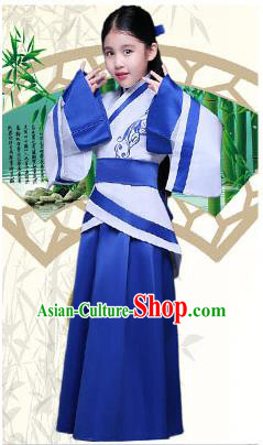 Ancient Chinese Palace Costumes Complete Set, Traditional Han Dynasty Ancient Palace Curving Children Clothing, Cosplay Hanfu Fairy Princess Dress Suits for Kids