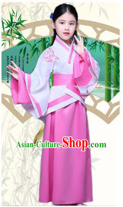 Ancient Chinese Palace Costumes Complete Set, Traditional Han Dynasty Ancient Palace Curving Children Clothing, Cosplay Hanfu Fairy Princess Dress Suits for Kids