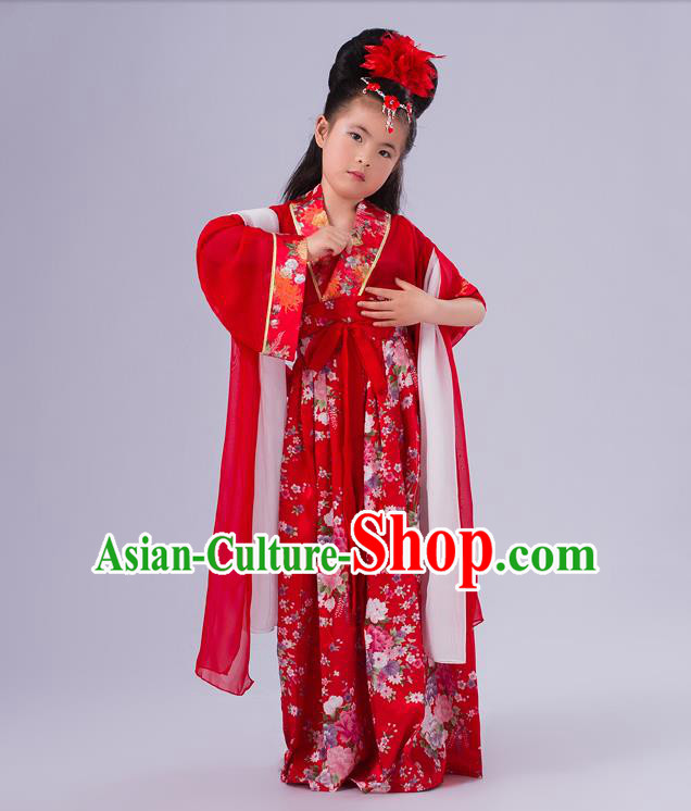 Ancient Chinese Palace Costumes Complete Set, Traditional Han Dynasty Ancient Palace Ru Skirt, Children Clothing, Cosplay Tang Dynasty Fairy Princess Dress Suits for Kids