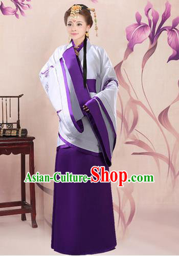 Ancient Chinese Palace Empress Costumes Complete Set, Han Dynasty Ancient Palace Princess Dance Clothing, Hanfu Curving Front Robe, Cosplay Fairy Imperial Consort Dress Suits For Women