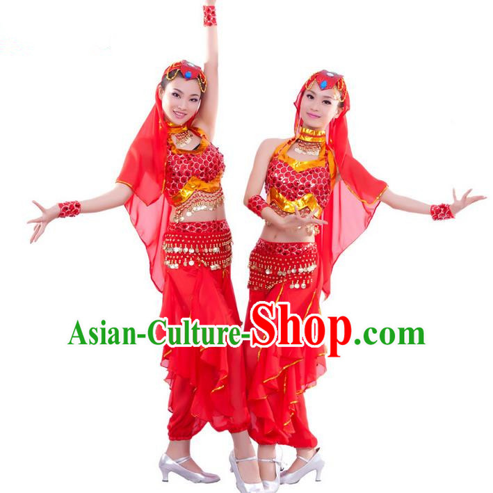 Traditional Indian Dancing Costume, Folk Dance Ethnic Costume, Chinese Xinjiang Nationality Dancing Costumes, Belly Dance Cloth for Women