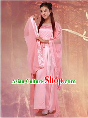 Chinese Classical Xiao Long Nv Costumes Complete The Return of the Condor Heroes Set Han Fu Stage Show Chiffon Dress Pink