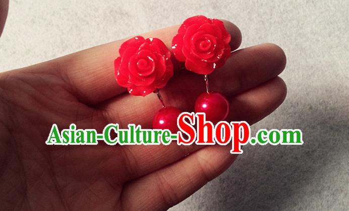 Chinese Wedding Jewelry Accessories, Traditional Xiuhe Suits Wedding Bride Earrings, Ancient Chinese Earrings