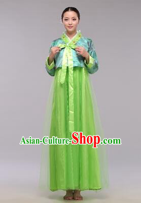 Korean Traditional Dress Women Clothes Show Costumes Korean Traditional Dress Show Stage Dancing Long Skirt Blue Top Green Skirt
