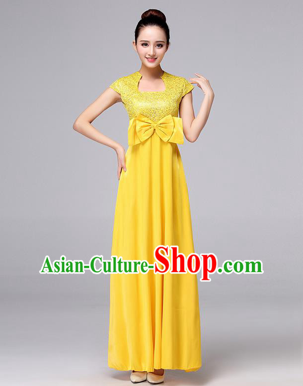 Chinese Classic Stage Performance Chorus Singing Group Dance Costumes, Chorus Competition Costume, Compere Costumes for Women