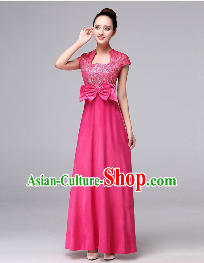 Chinese Classic Stage Performance Chorus Singing Group Dance Costumes, Chorus Competition Costume, Compere Costumes for Women