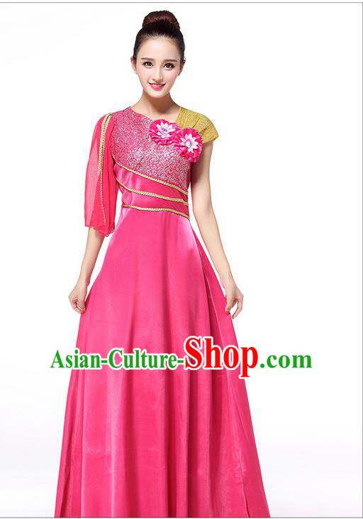 Chinese Classic Stage Performance Chorus Singing Group Dance Costumes, Chorus Competition Costume, Compere Costumes for Women