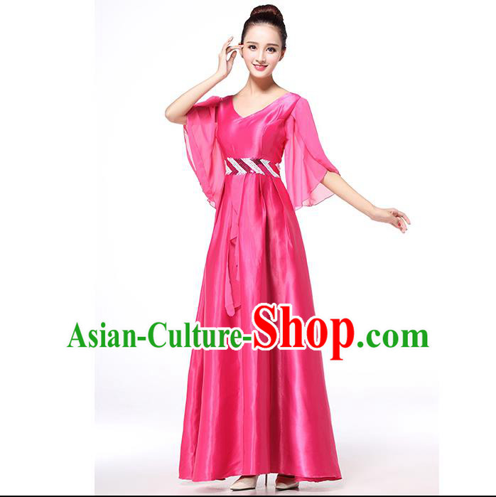 Chinese Classic Stage Performance Chorus Singing Group Dance Costumes, Chorus Competition Costume, Compere Costumes for Women