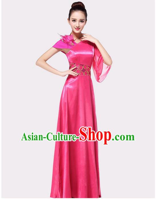 Chinese Classic Stage Performance Chorus Singing Group Dance Costumes, Chorus Competition Costume, Compere Costumes for Women