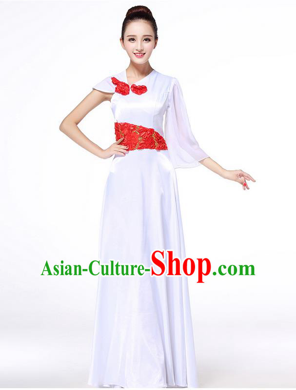 Chinese Classic Stage Performance Chorus Singing Group Dance Costumes, Chorus Competition Costume, Compere Costumes for Women