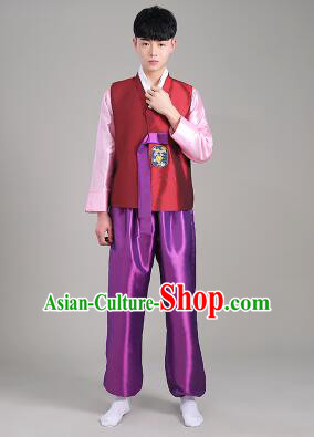 Korean Traditional Formal Dress Set Men Clothes Traditional Korean Traditional Costumes Full Dress Formal Attire Ceremonial Dress Court Slight Blue