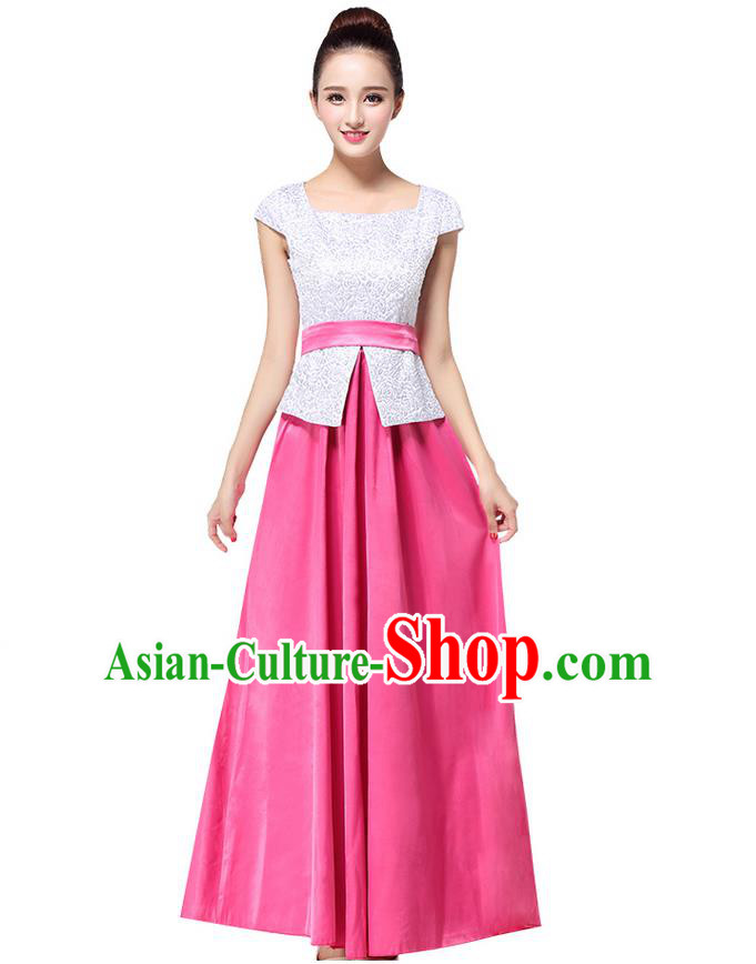 Chinese Classic Stage Performance Chorus Singing Group Dance Costumes, Chorus Competition Costume, Compere Costumes for Women