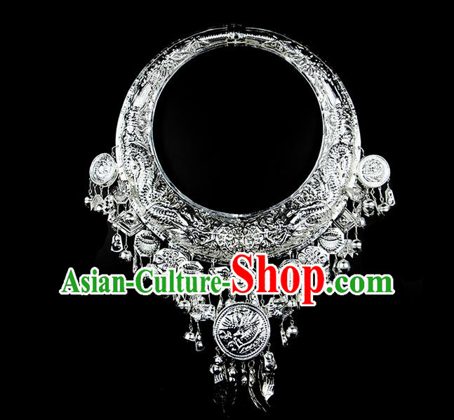 Traditional Chinese Miao Ethnic Minority Necklace Miao Ethnic Jewelry Accessories Complete Set