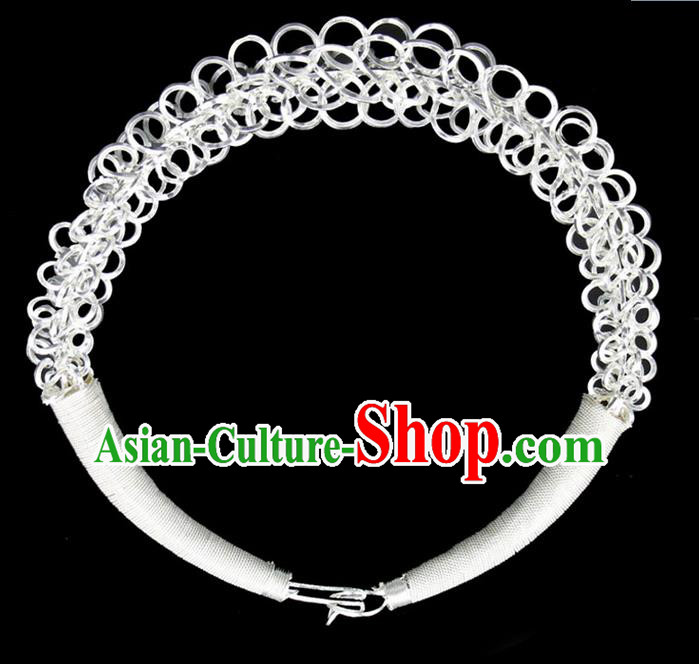 Traditional Chinese Miao Ethnic Minority Necklace Miao Ethnic Silver Jewelry Accessories