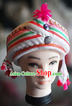 Chinese Traditional Miao Minority Hmong Folk Ethnic Hat, Tujia Minority Hat for Men