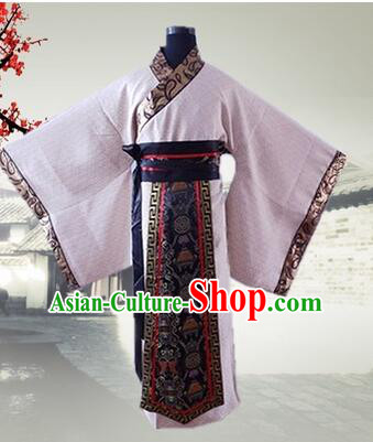 Han Fu Men Tang Suit Chinese Traditional Costumes Officials Straight Fringing Straight-front Shenyi Stage Show Dress