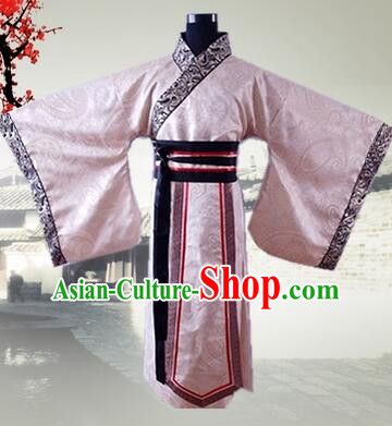 Han Fu Men Tang Suit Chinese Traditional Costumes Officials Straight Fringing Straight-front Shenyi Stage Show Dress