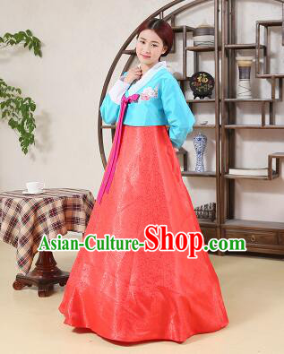 Korean Traditional Dress Korean Style Women Girl costume Dancing Show Full Attire Formal Clothes Red