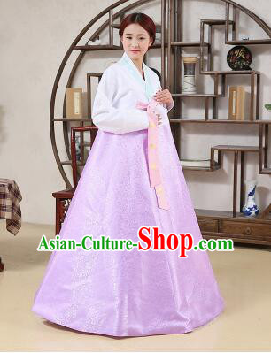 Korean Traditional Dress Korean Style Women Girl costume Dancing Show Full Attire Formal Clothes Purple