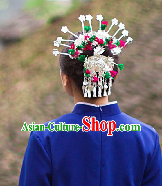 Traditional Chinese Miao Ethnic Minority Accessories, Miao Ethnic Jewelry Accessories Hairpin Complete Set for Women