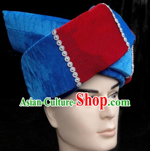 Traditional Chinese Miao Nationality Headwear, Hmong Male Folk Wedding Hat, Ethnic Accessories Crown, Chinese Minority Nationality Jewelry Accessories for Men