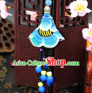 Traditional Chinese Miao Nationality Necklace, Hmong Folk Wedding Embroidery Sweater Chain, Chinese Minority Nationality Jewelry Accessories for Women