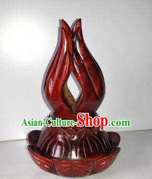 Traditional Asian Thai Furnishing Articles Thai Handmade Handicrafts Accumulate Wood Carving Censer