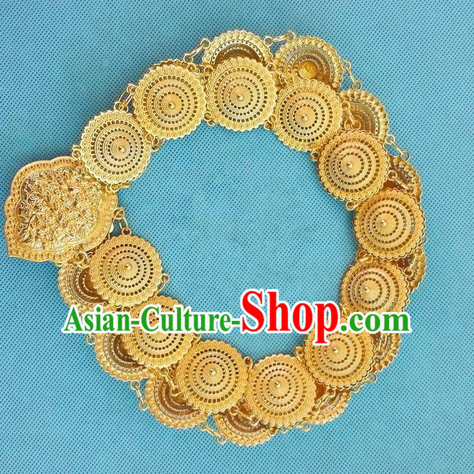 Traditional Asian Thai Jewelry Accessories, Traditional Thai Belts, Scales Gold Dancing Belts for Women